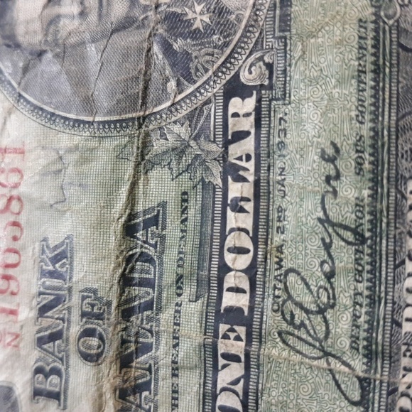 1937 Jan Ottowa $1. Bank of Canada Bill - Picture 3 of 3